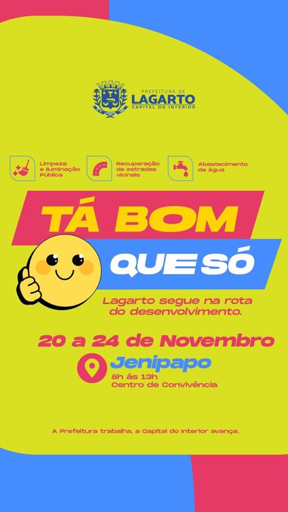 Prefeitura de Lagarto anuncia realização do "Tá Bom Que Só!" no Povoado Jenipapo