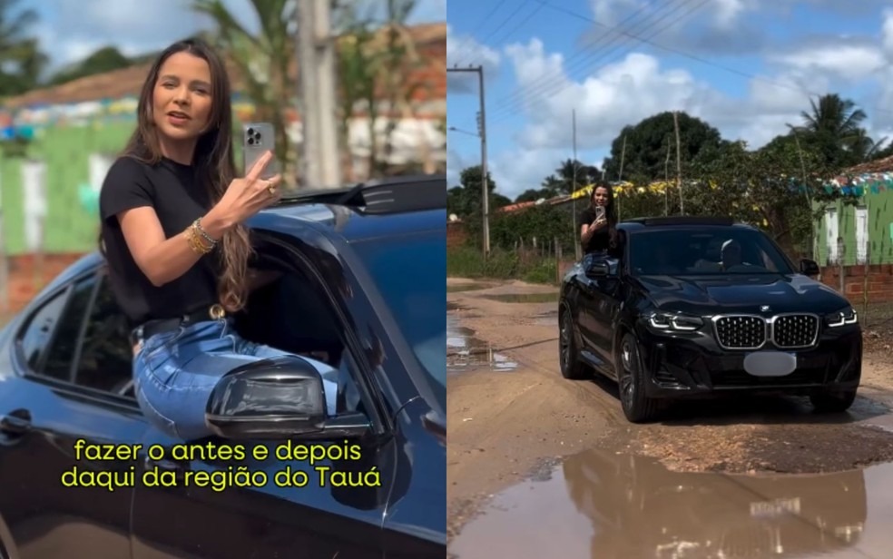 Prefeita de Umbaúba é flagrada em infração de trânsito ao se sentar na janela de veículo em movimento