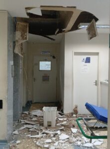 Teto desaba parcialmente no Hospital Universitário de Aracaju durante a madrugada