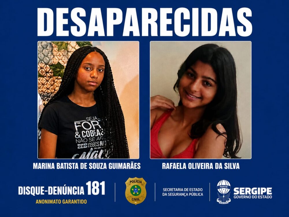 Polícia Civil solicita apoio da população para localizar adolescentes desaparecidas em Aracaju